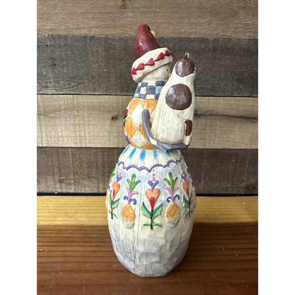 Jim Shore Heartwood Creek Winter's Friend 11" Tall Snowman & Cat Enesco. -flaw - Picture 2 of 5